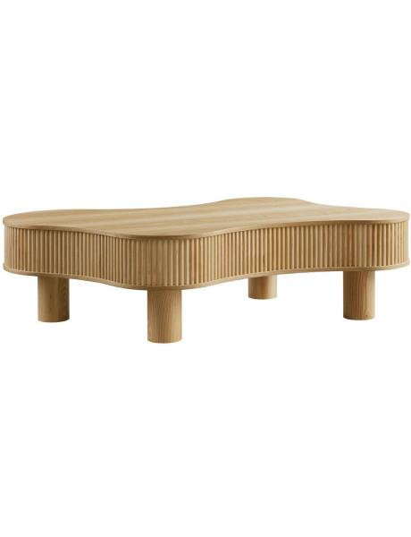 Table basse organique bois naturel lamelles frêne...