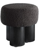 Pouf rond bouclette gris anthracite Ø50x49 cm Farsund