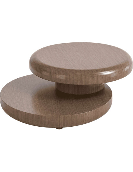Table basse ronde noyer plateau pivotant Ø90 cm Arendal
