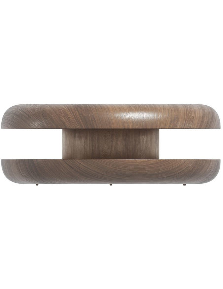 Table basse ronde noyer plateau pivotant Ø90 cm Arendal