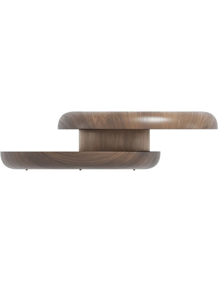 Table basse ronde noyer plateau pivotant Ø90 cm Arendal
