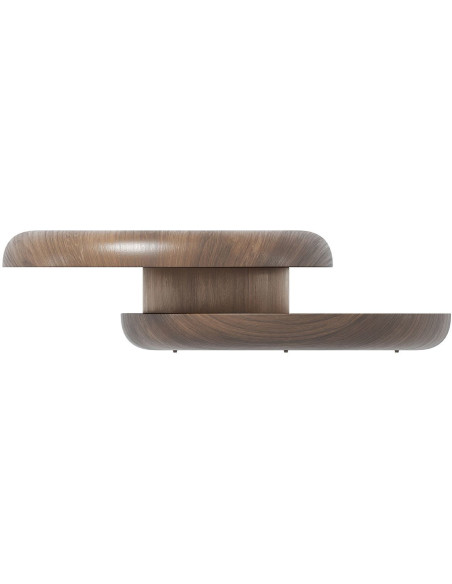 Table basse ronde noyer plateau pivotant Ø90 cm Arendal