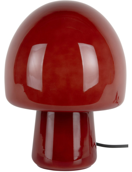 Lampe à poser champignon verre rouge ocre 27 cm Gozar