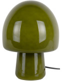 Lampe à poser champignon verre vert olive 27 cm Gozar