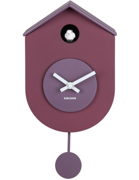 Horloge coucou murale silencieuse mauve 33,2 cm Grato Cuckoo