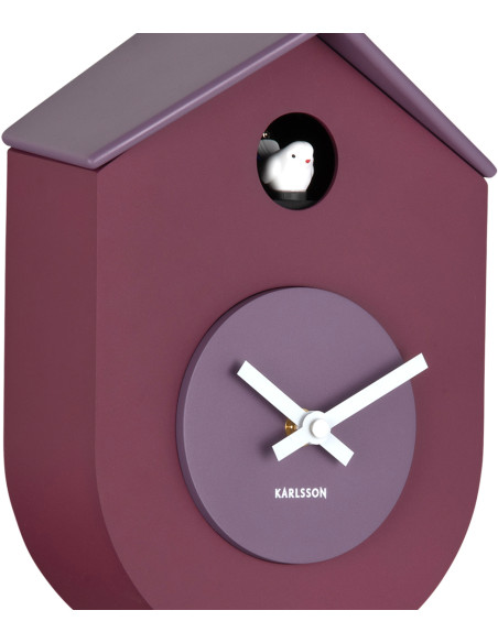Horloge coucou murale silencieuse mauve 33,2 cm Grato Cuckoo