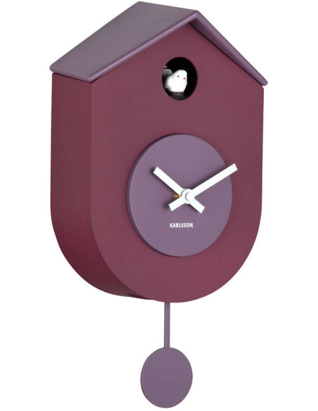 Horloge coucou murale silencieuse mauve 33,2 cm Grato Cuckoo