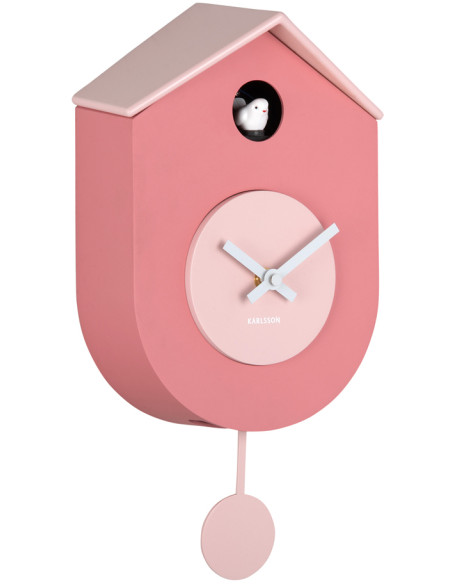 Horloge coucou murale silencieuse rose poudré 33,2 cm Grato Cuckoo
