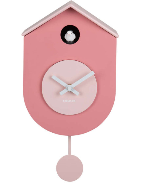 Horloge coucou murale silencieuse rose poudré 33,2 cm...
