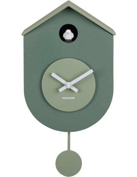Horloge coucou murale silencieuse vert sauge 33,2 cm Grato Cuckoo