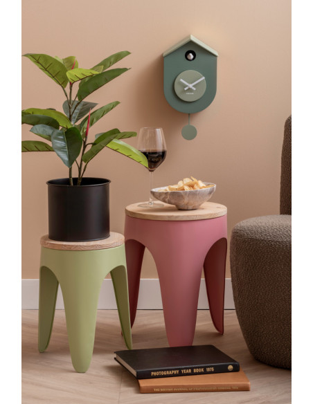 Horloge coucou murale silencieuse vert sauge 33,2 cm Grato Cuckoo