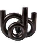 Chandelier design gris anthracite anneaux 18x12x20 cm Rings