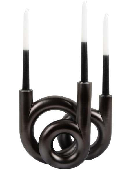 Chandelier design gris anthracite anneaux 18x12x20 cm Rings