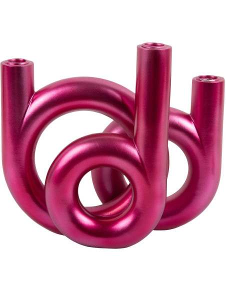 Chandelier design rose fuchsia métallisé 18x12x20 cm Rings