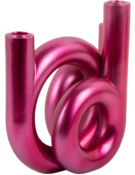 Chandelier design rose fuchsia métallisé 18x12x20 cm Rings