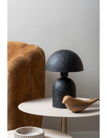 Lampe champignon noire en fer 21x21x30 cm Boaz