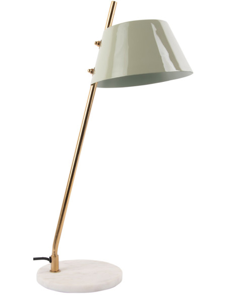Lampe de bureau vert sauge pied marbre 33x19x53 cm Savvy