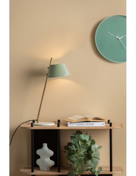 Lampe de bureau vert sauge pied marbre 33x19x53 cm Savvy