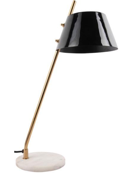 Lampe à poser noire pied marbre 33x19x53 cm Savvy