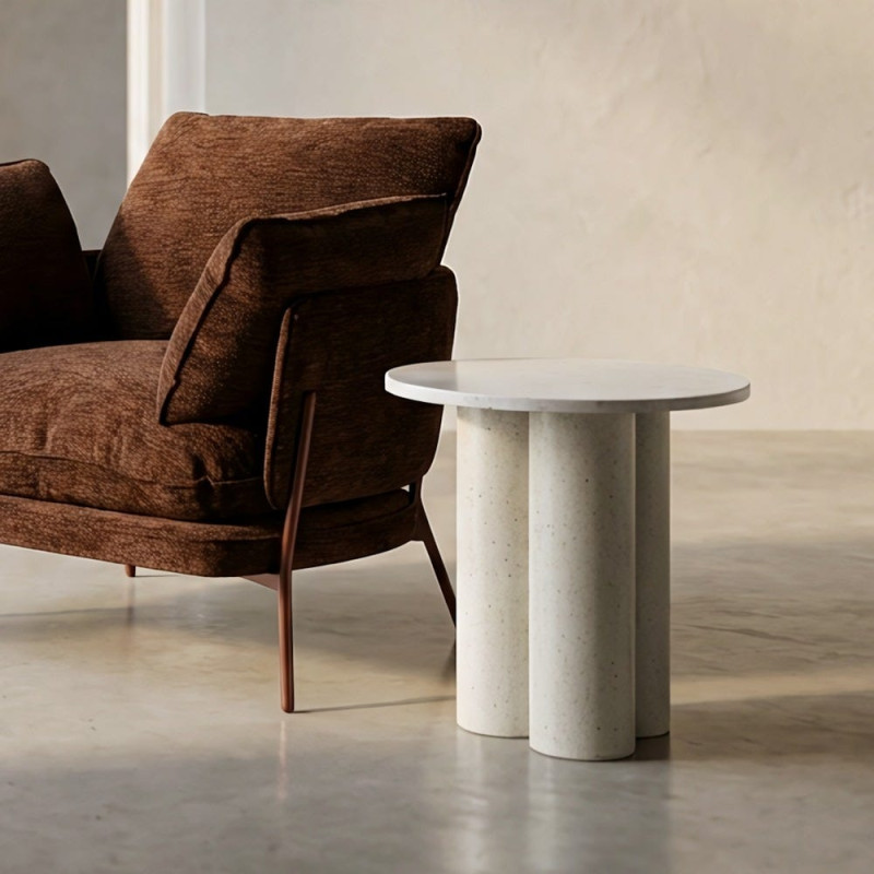 Table d’appoint ronde effet marbre...