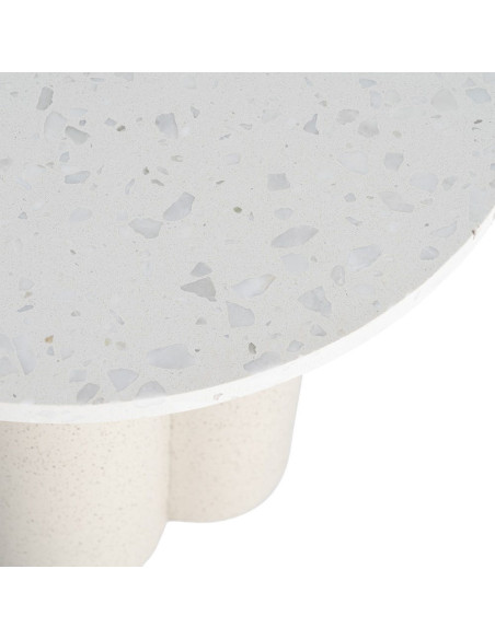 Table d’appoint ronde effet marbre blanc métal 50x50x50 cm Tárrega