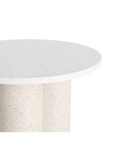 Table d’appoint ronde effet marbre blanc métal 50x50x50 cm Tárrega