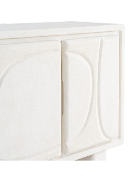 Buffet blanc 3 portes relief MDF 120x38x70 cm Wilma