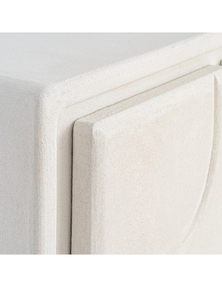 Buffet blanc 3 portes relief MDF 120x38x70 cm Wilma