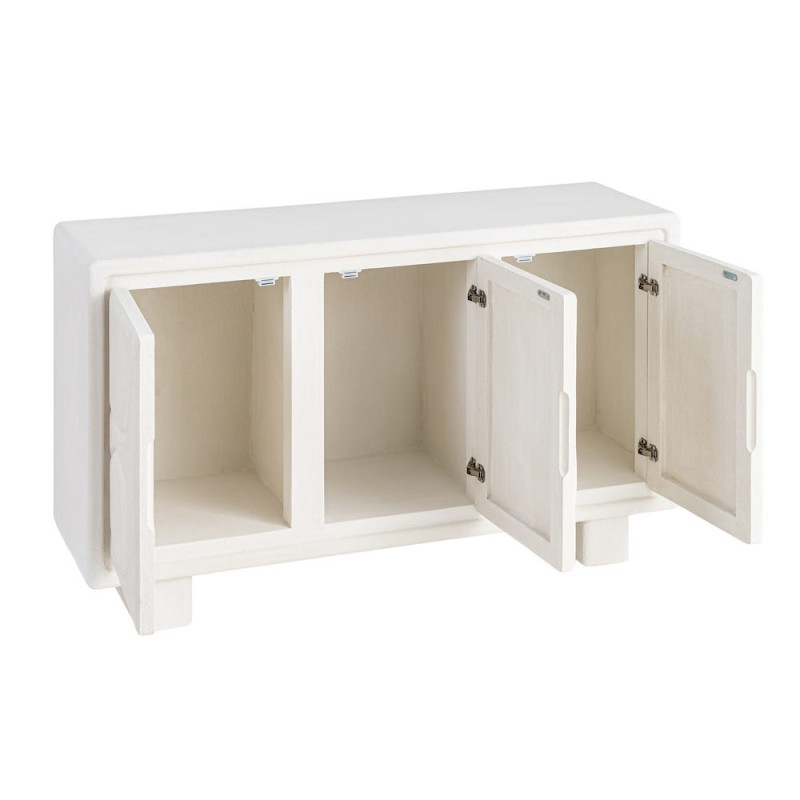 Buffet blanc 3 portes relief MDF...