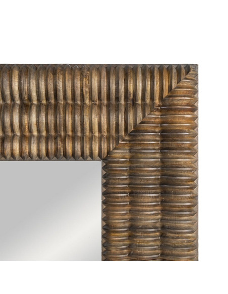 Miroir mural carré bois de manguier sculpté 122x8x122 cm Ribba