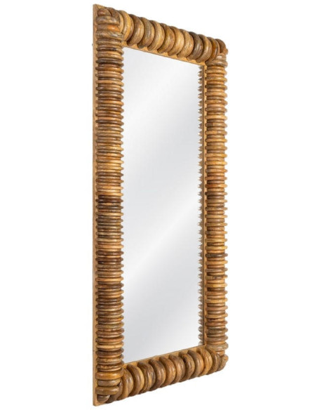 Miroir mural rectangulaire bois de manguier naturel 76,5x9x153,5 cm Canopée