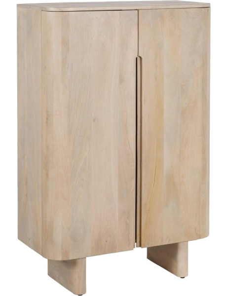 Armoire de rangement bois de manguier blanchi 2 portes...