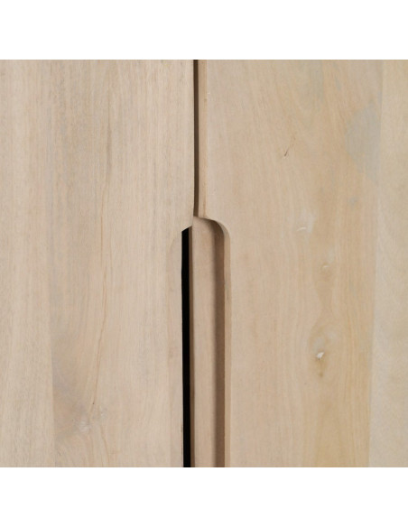 Armoire de rangement bois de manguier blanchi 2 portes 90x40x138 cm Batel