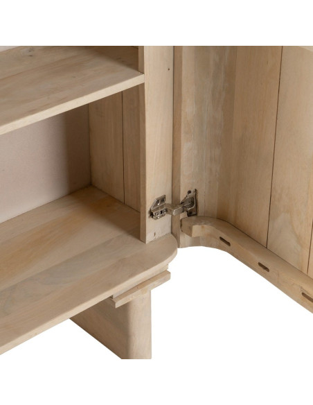 Armoire de rangement bois de manguier blanchi 2 portes 90x40x138 cm Batel
