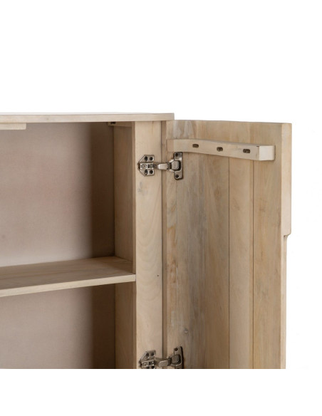 Armoire de rangement bois de manguier blanchi 2 portes 90x40x138 cm Batel