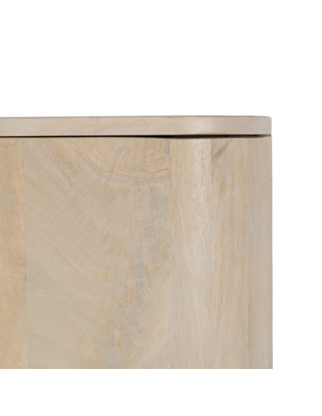 Armoire de rangement bois de manguier blanchi 2 portes 90x40x138 cm Batel