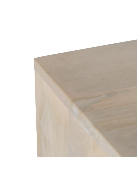 Armoire de rangement bois de manguier blanchi 2 portes 90x40x138 cm Batel
