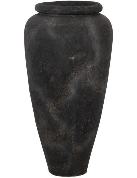 Grand vase extérieur gris anthracite fibre-ciment 62x62x120 cm Marvao