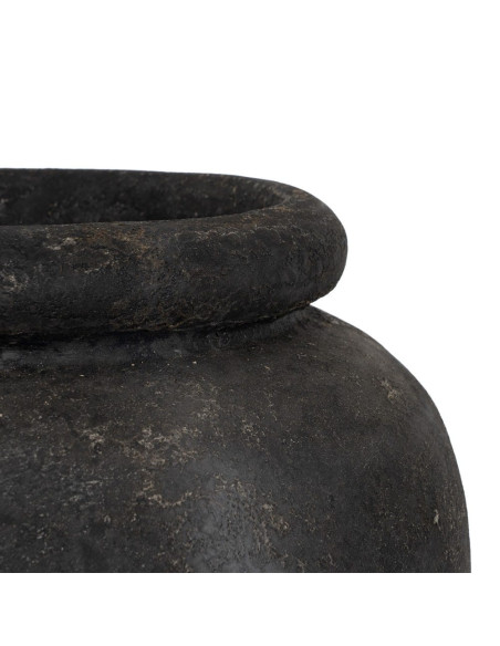 Grand vase extérieur gris anthracite fibre-ciment 62x62x120 cm Marvao
