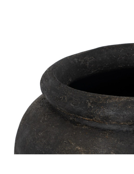 Grand vase extérieur gris anthracite fibre-ciment 62x62x120 cm Marvao