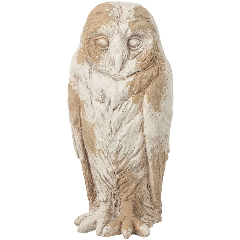 Statue hibou jardin magnésium écru...