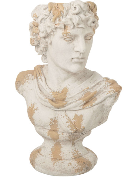 Buste antique jardin magnésium écru beige 49x31x78 cm Mikra
