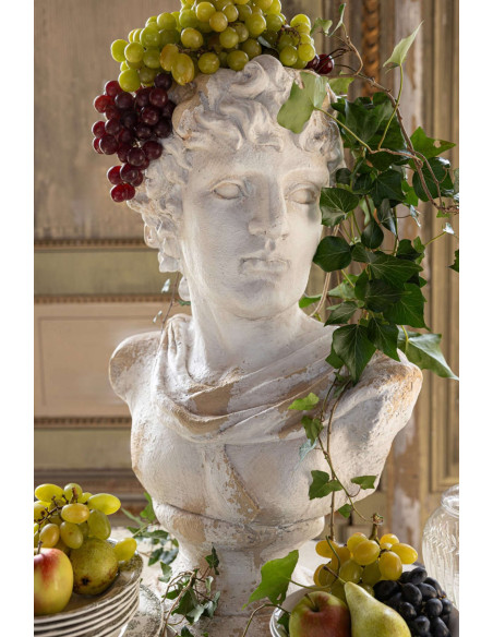 Buste antique jardin magnésium écru beige 49x31x78 cm Mikra