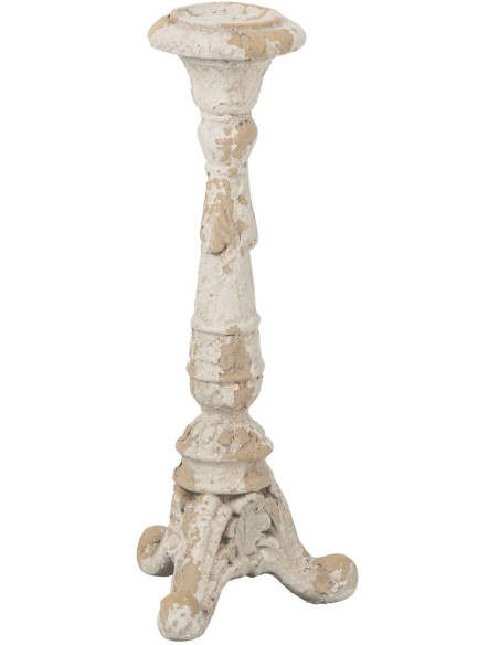 Bougeoir jardin magnésium écru beige 17x16x44 cm Mikra