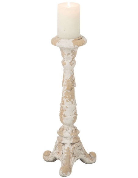 Bougeoir jardin magnésium écru beige 17x16x44 cm Mikra