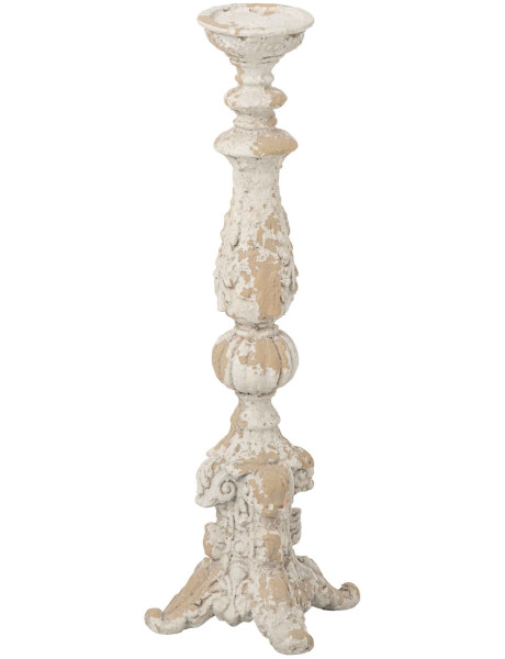 Bougeoir jardin magnésium écru beige 16x16x55 cm Mikra