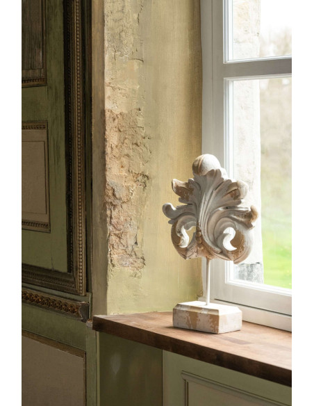 Fleur de lys jardin magnésium écru beige 36x11x52 cm Mikra
