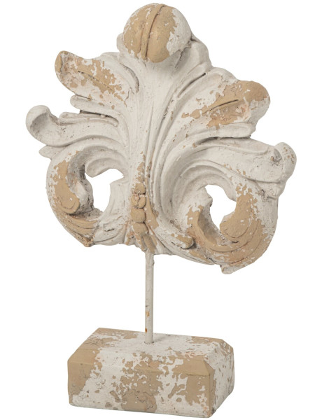 Fleur de lys jardin magnésium écru beige 36x11x52 cm Mikra