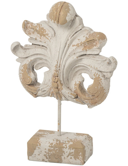 Fleur de lys jardin magnésium écru beige 36x11x52 cm Mikra