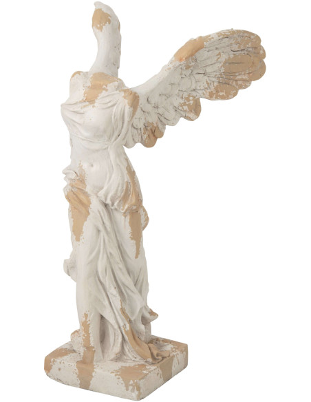 Statue ange ailé jardin magnésium écru beige 53x42x88 cm Mikra